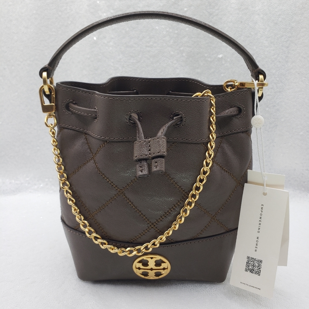 Tory Burch Willa Mini Bucket Bag Crossbody top handle Leather